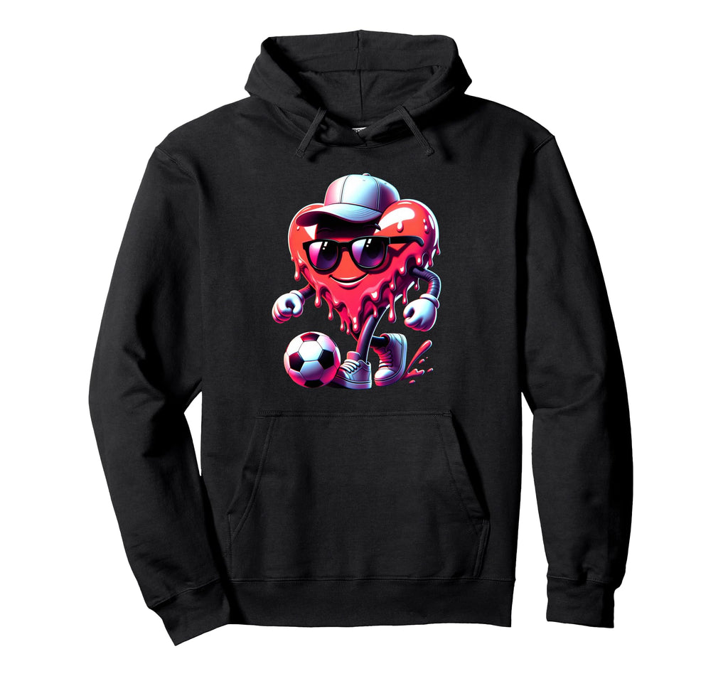 Valentine Soccer Heart Drip Sport Love Hoodie - Unique Graphic Men Women