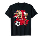 Dabbing Dog Bermuda Soccer Fans T-Shirt - Fun Novelty Design Men Women