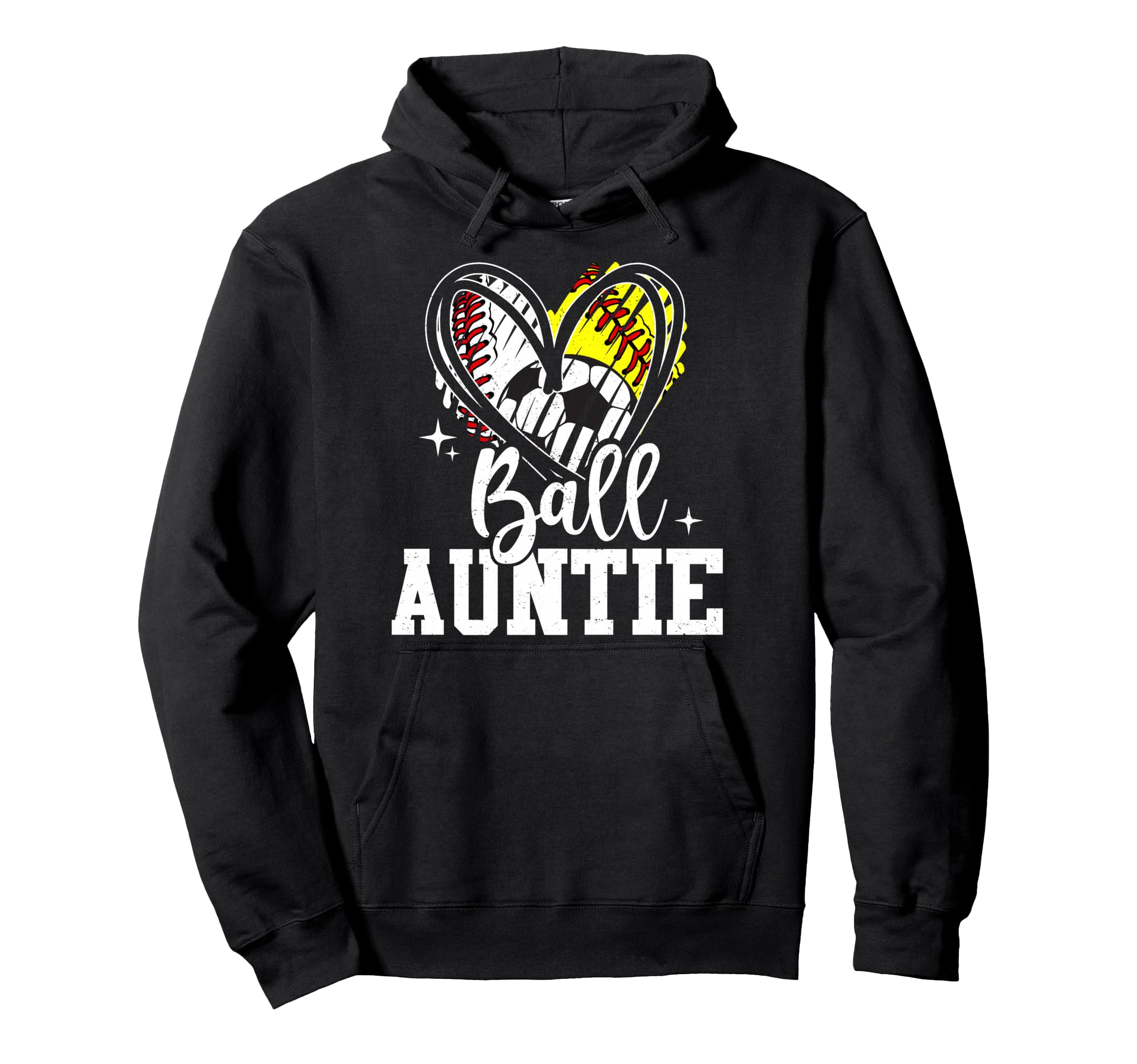 Ball Auntie Baseball Softball Soccer Hoodie - Casual Everyday Wear Unisex