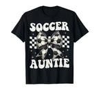 Soccer Auntie Funny Coquette Bow T-Shirt - Custom Art Print for Adults