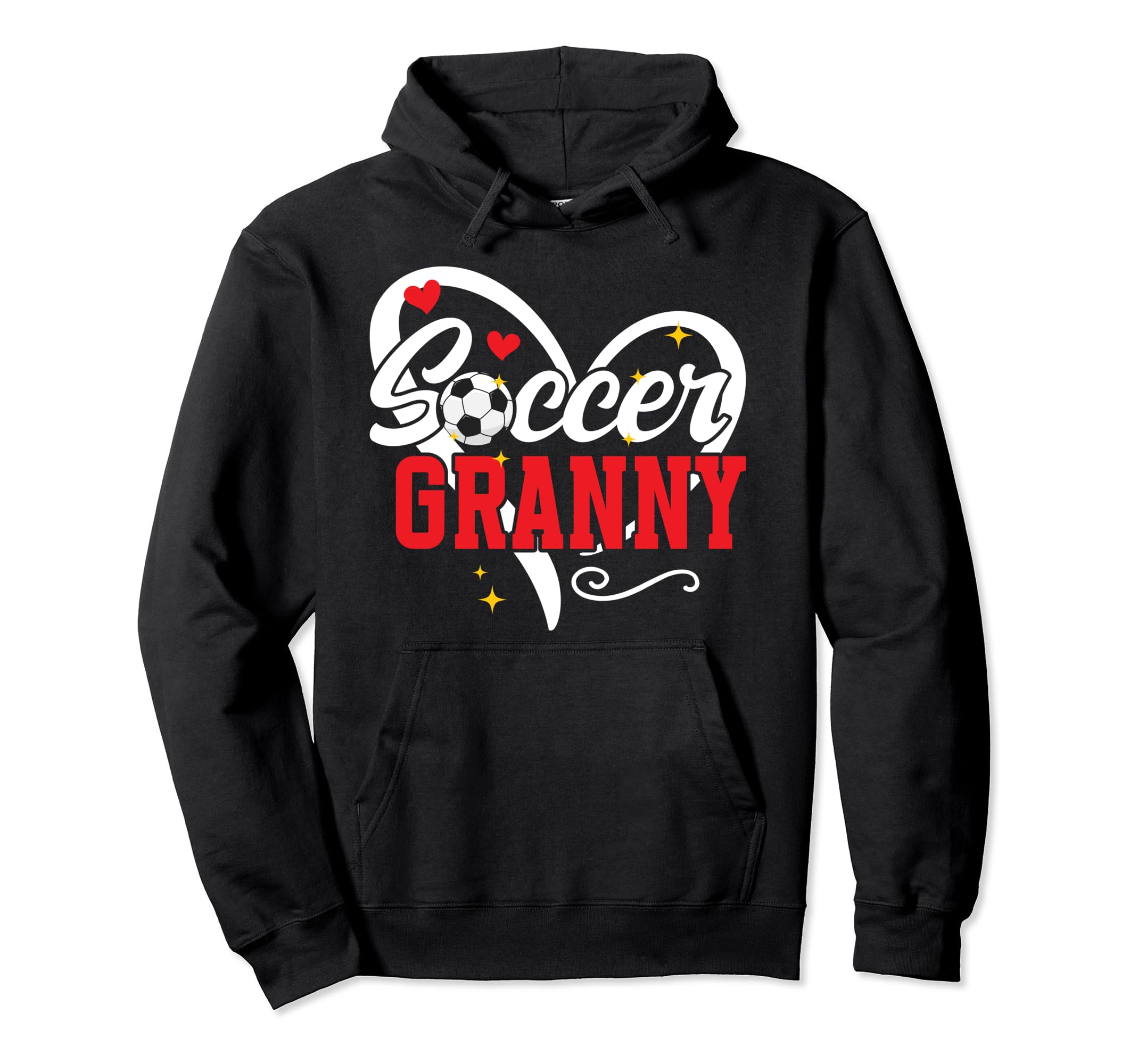 Soccer Granny Heart Grandma Granny Hoodie - Novelty Apparel for Adults
