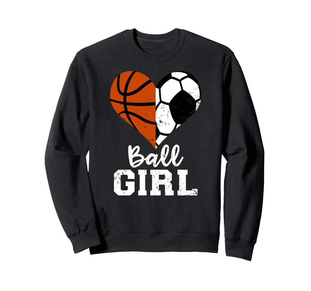Ball Heart Funny Soccer Basketball Sweatshirt - Aesthetic Graphic Men Women