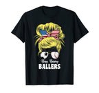 Busy Raising Ballers Soccer And Baseball T-Shirt - Custom Art Print Unisex