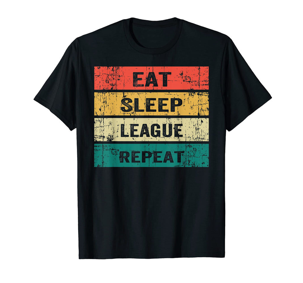 Eat Sleep League Repeat Sports Game T-Shirt - Aesthetic Graphic Men Women