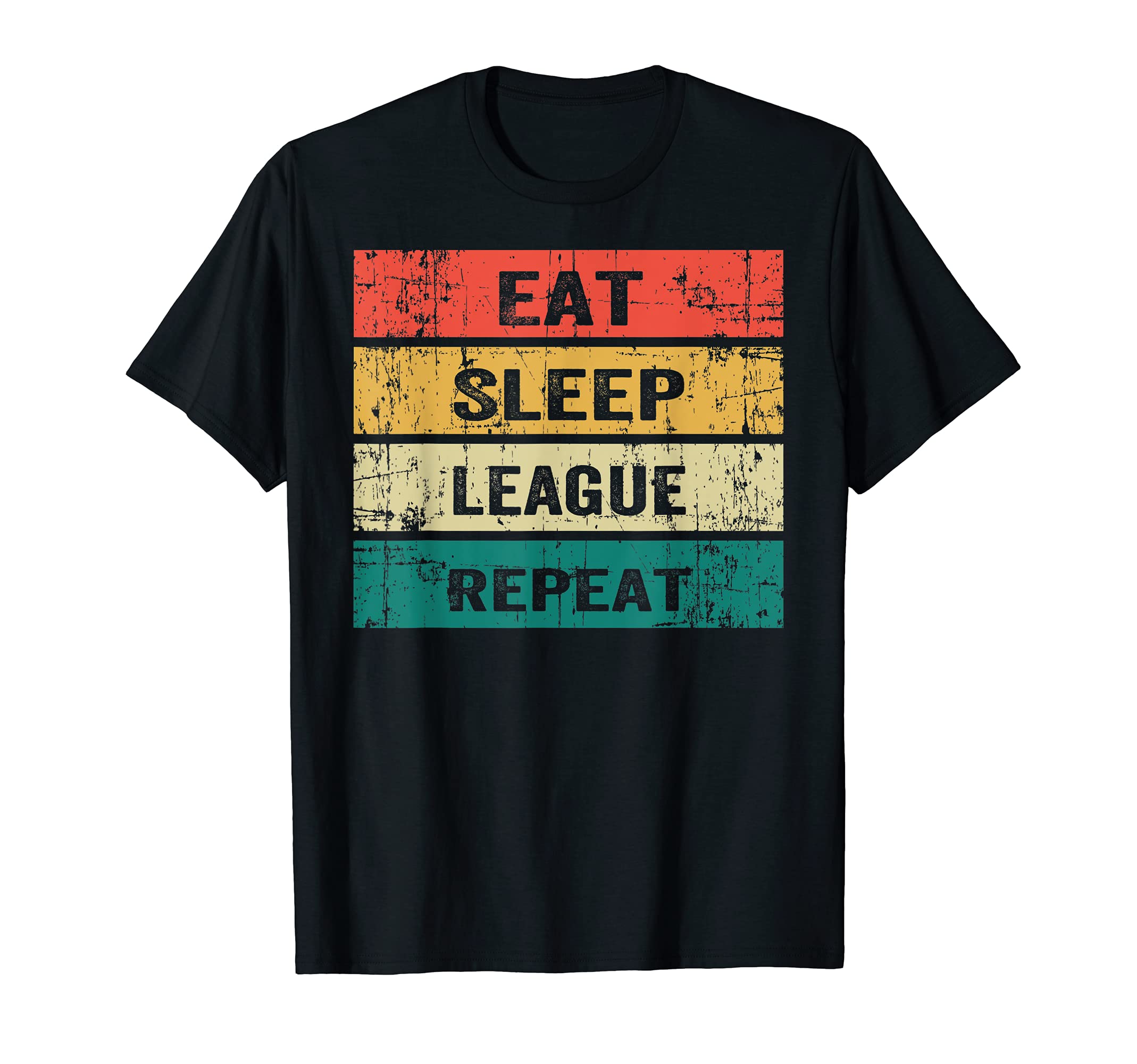 Eat Sleep League Repeat Sports Game T-Shirt - Aesthetic Graphic Men Women