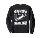 Behind Every Great Save Is Mom Soccer Sweatshirt - Custom Art Print Unisex
