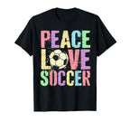 Peace Love Soccer Score Club Mom T-Shirt - Casual Everyday Wear for Adults