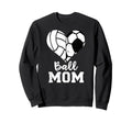 Ball Mom Heart Funny Soccer Sweatshirt - Unique Graphic Men Women