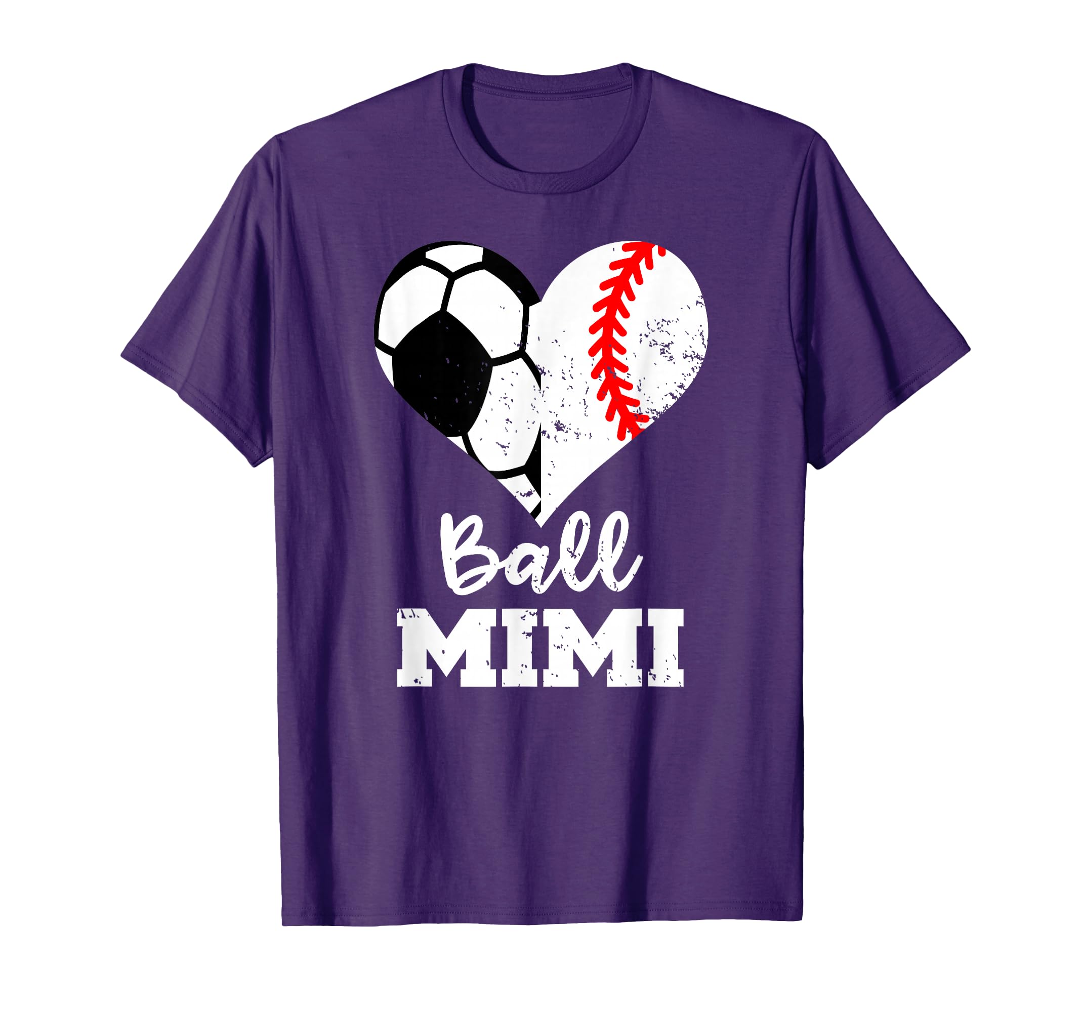 Ball Mimi Funny Soccer Baseball Heart T-Shirt - Casual Everyday Wear Unisex