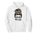 Mom Life Messy Bun Hair Funny Soccer Hoodie - Minimalist Print for Adults