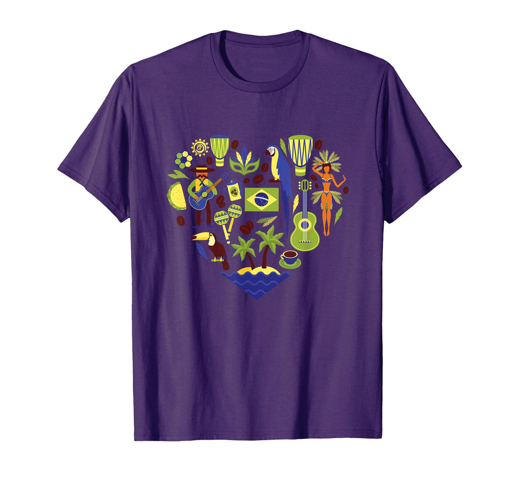 Brazil Heartbeat Soccer Beach Flag T-Shirt - Minimalist Print Unisex