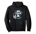 Soccer Player Panda Kicking Soccer Ball Hoodie - Minimalist Print Men Women