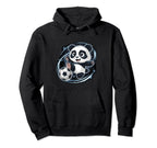 Soccer Player Panda Kicking Soccer Ball Hoodie - Minimalist Print Men Women