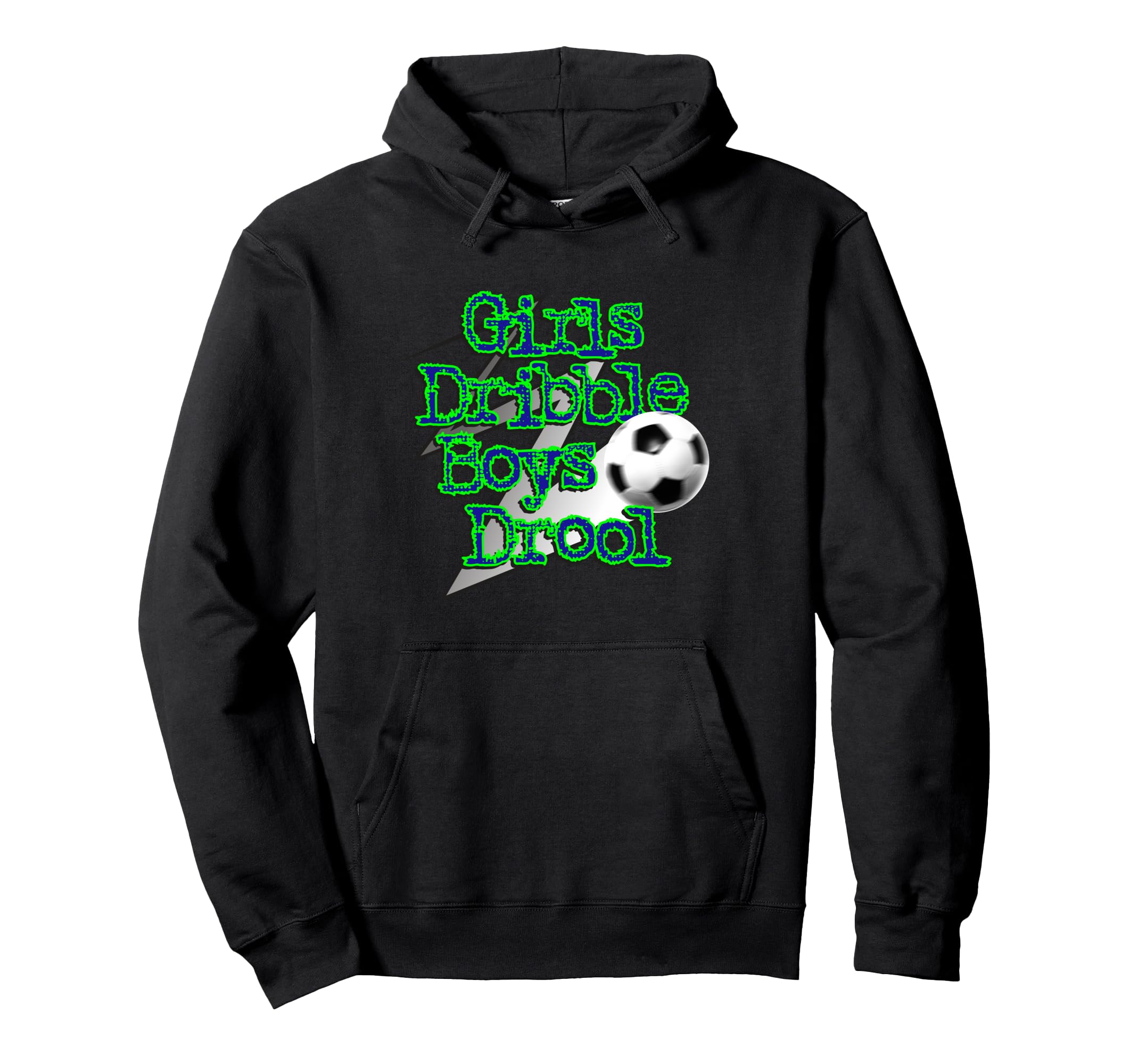 Dribble Drool Funny Soccer Hoodie - Fun Novelty Design Men Women