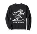 He Is Rizzin Christian Soccer Sweatshirt - Fun Novelty Design for Adults