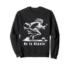 He Is Rizzin Christian Soccer Sweatshirt - Fun Novelty Design for Adults
