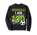 100Th Birthday Soccer Theme 100Year Sweatshirt - Unique Graphic Men Women