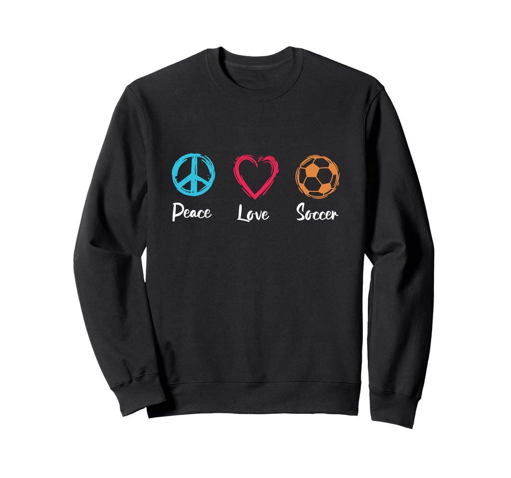 Peace Love Soccer Footballer Football Sweatshirt - Streetwear Style Unisex