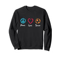 Peace Love Soccer Footballer Football Sweatshirt - Streetwear Style Unisex