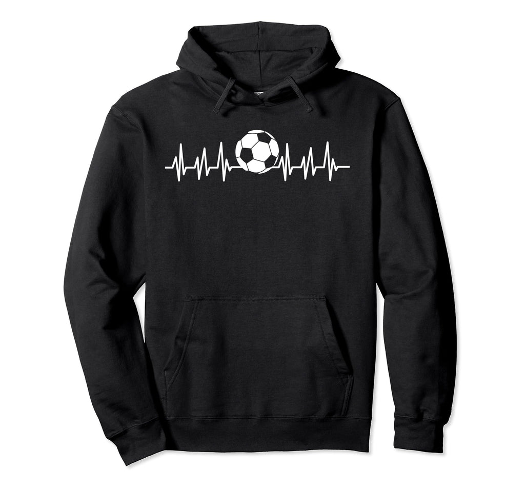 Heartbeat Ekg Heart Sports Soccer Hoodie - Fun Novelty Design for Adults