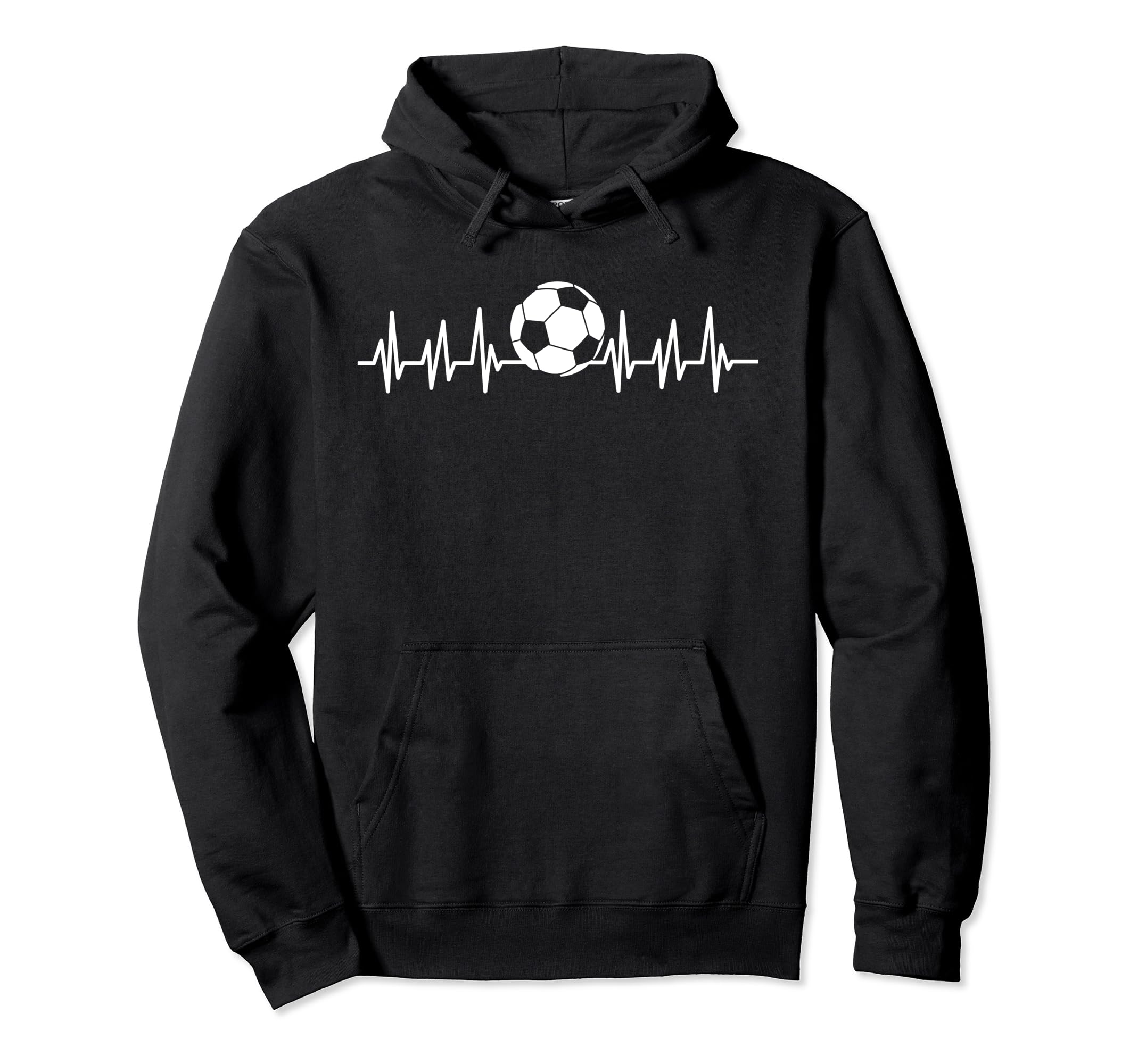 Heartbeat Ekg Heart Sports Soccer Hoodie - Fun Novelty Design for Adults