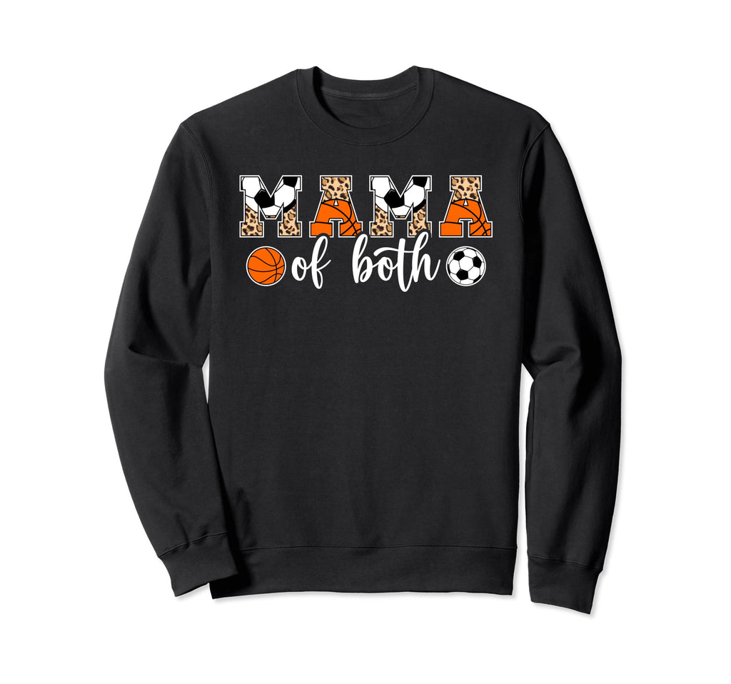 Mama Both Leopard Basketball Soccer Sweatshirt - Aesthetic Graphic Unisex