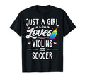 Just Who Loves Violins And Soccer Gift T-Shirt - Custom Art Print Men Women
