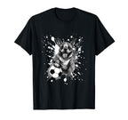 French Bulldog Dog Playing Soccer Sports T-Shirt - Graphic Print Unisex