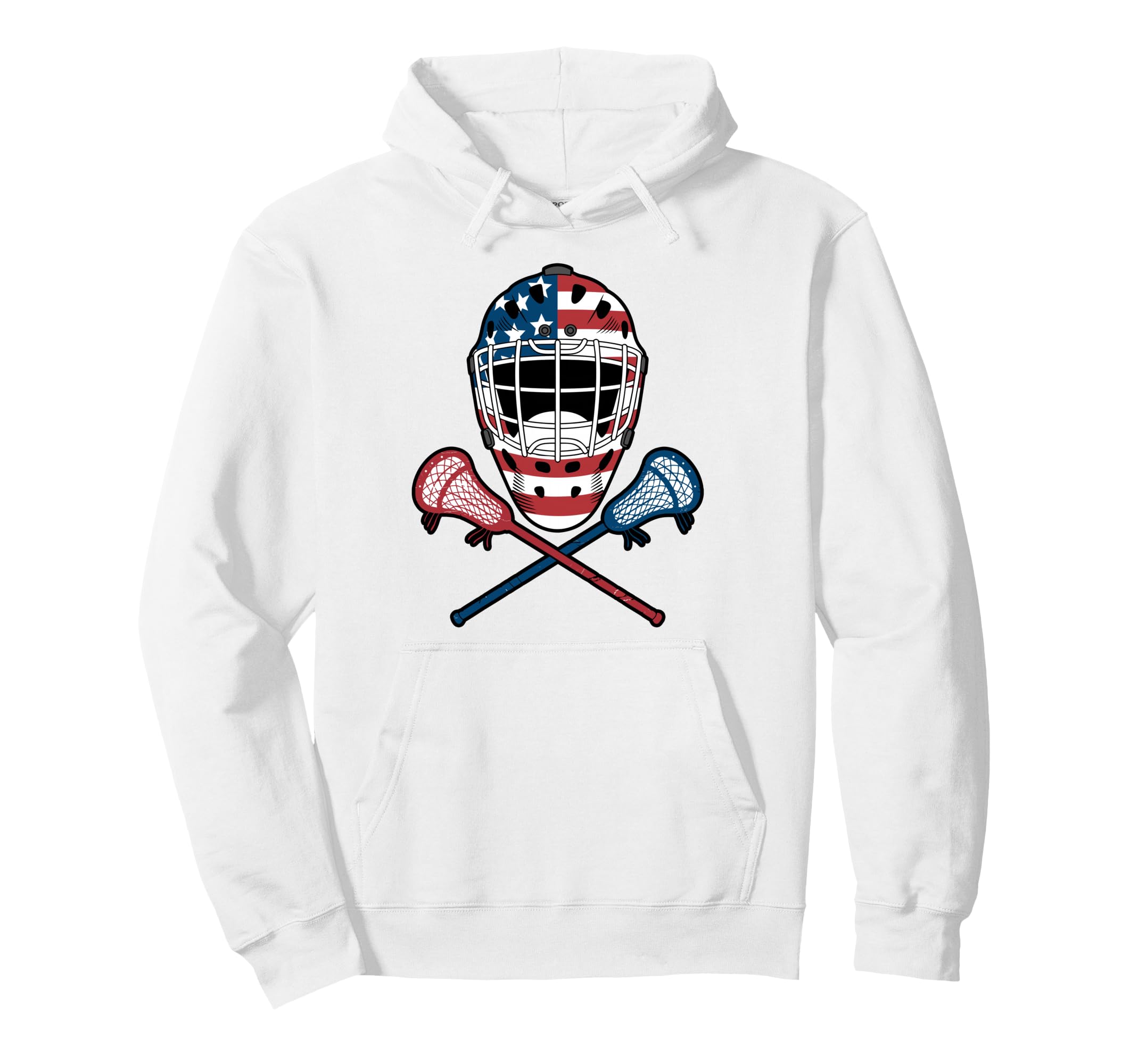 Patriotic Lacrosse Goalie Lax Goalkeeper Hoodie - Graphic Print Unisex