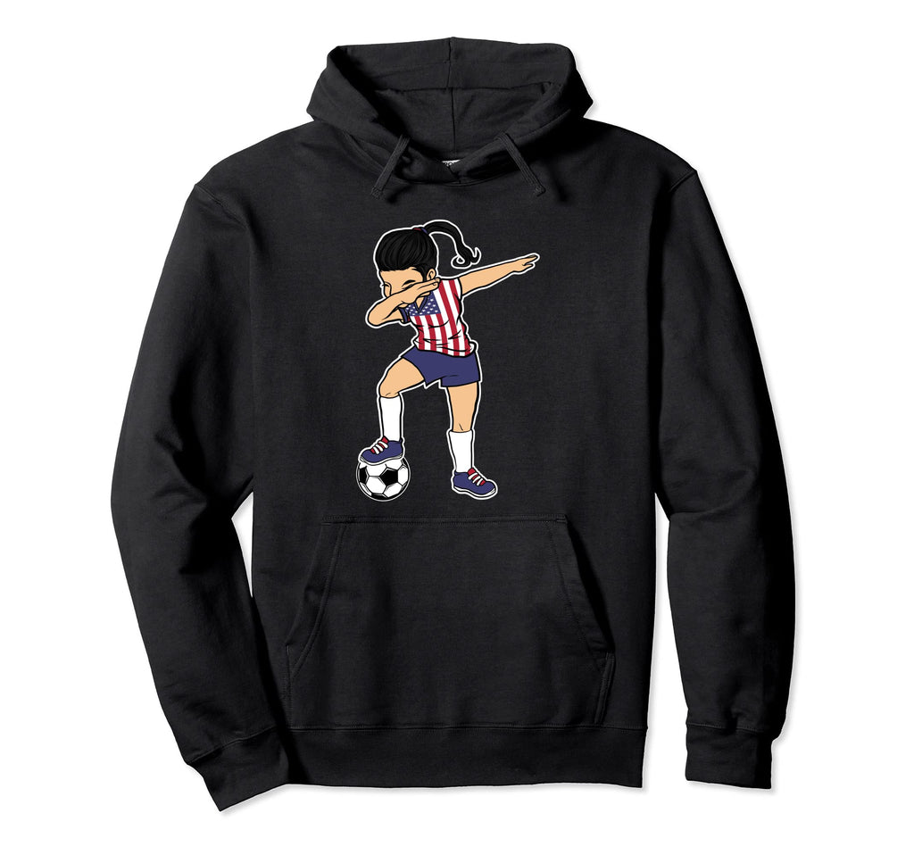Us American Flag Dabbing Patriotic Soccer Hoodie - Graphic Print Men Women
