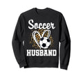 Soccer Husband Leopard Heart Matching Sweatshirt - Trendy Graphic Unisex