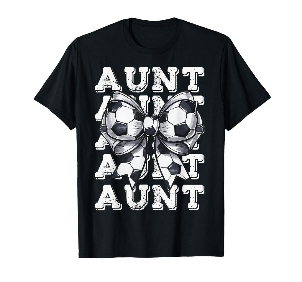 Coquette Soccer Aunt Matching Family T-Shirt - Casual Everyday Wear Unisex