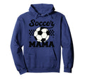 Checkered Soccer Mama Soccer Mom Soccer Hoodie - Trendy Graphic Unisex