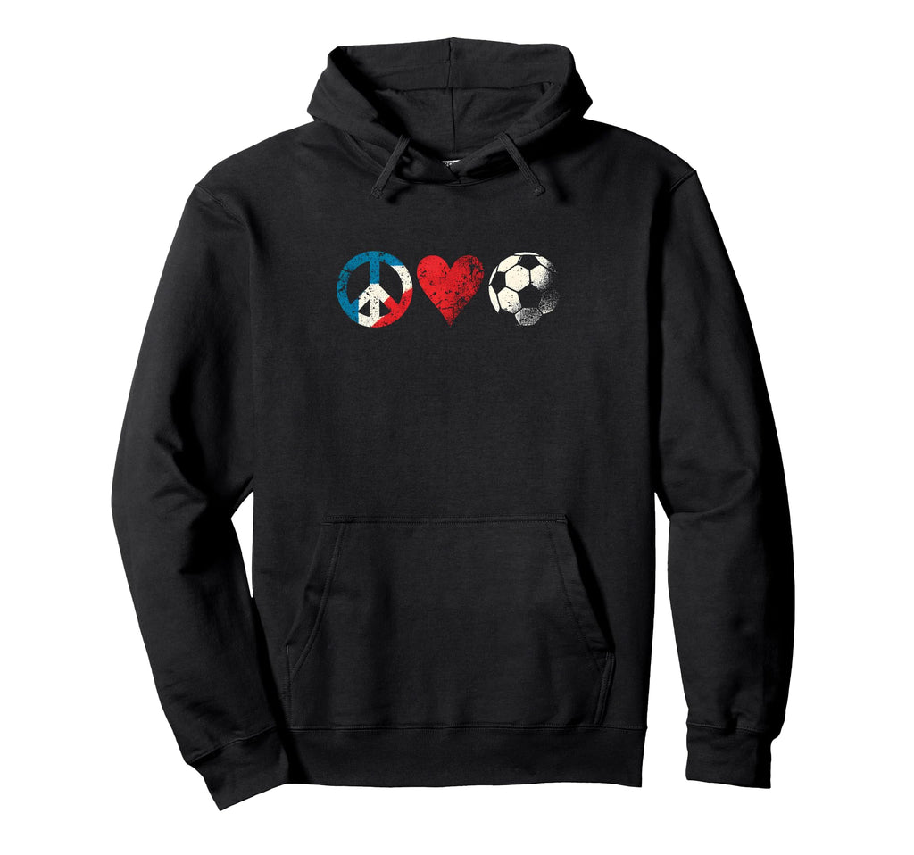Peace Love And Soccer Peace Symbol Hoodie - Graphic Print Men Women