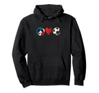 Peace Love And Soccer Peace Symbol Hoodie - Graphic Print Men Women