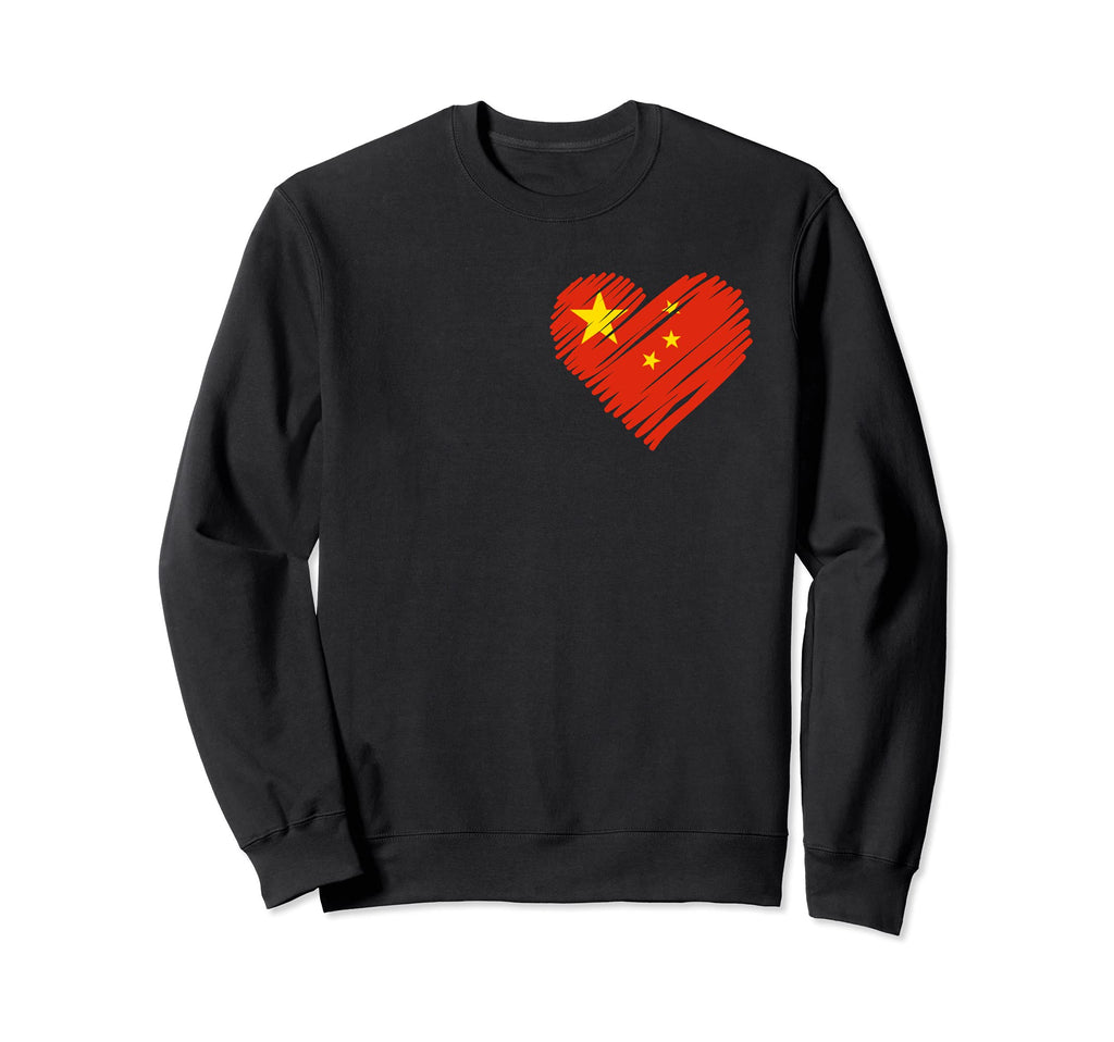 China Patriotic Heart Flag Art World Sweatshirt - Custom Art Print Unisex