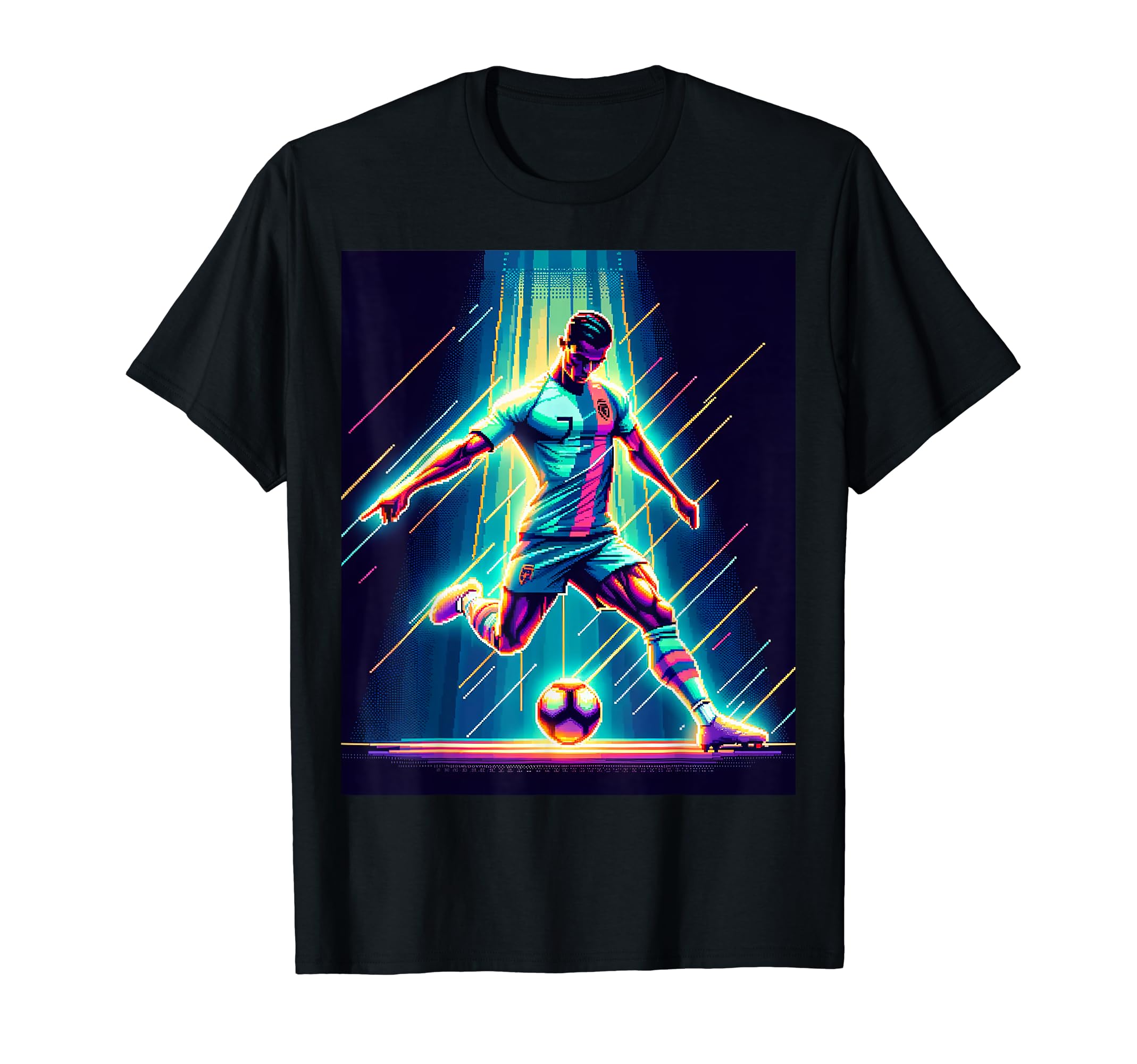 Football Star Gaming Arcade Soccer T-Shirt - Custom Art Print Men Women