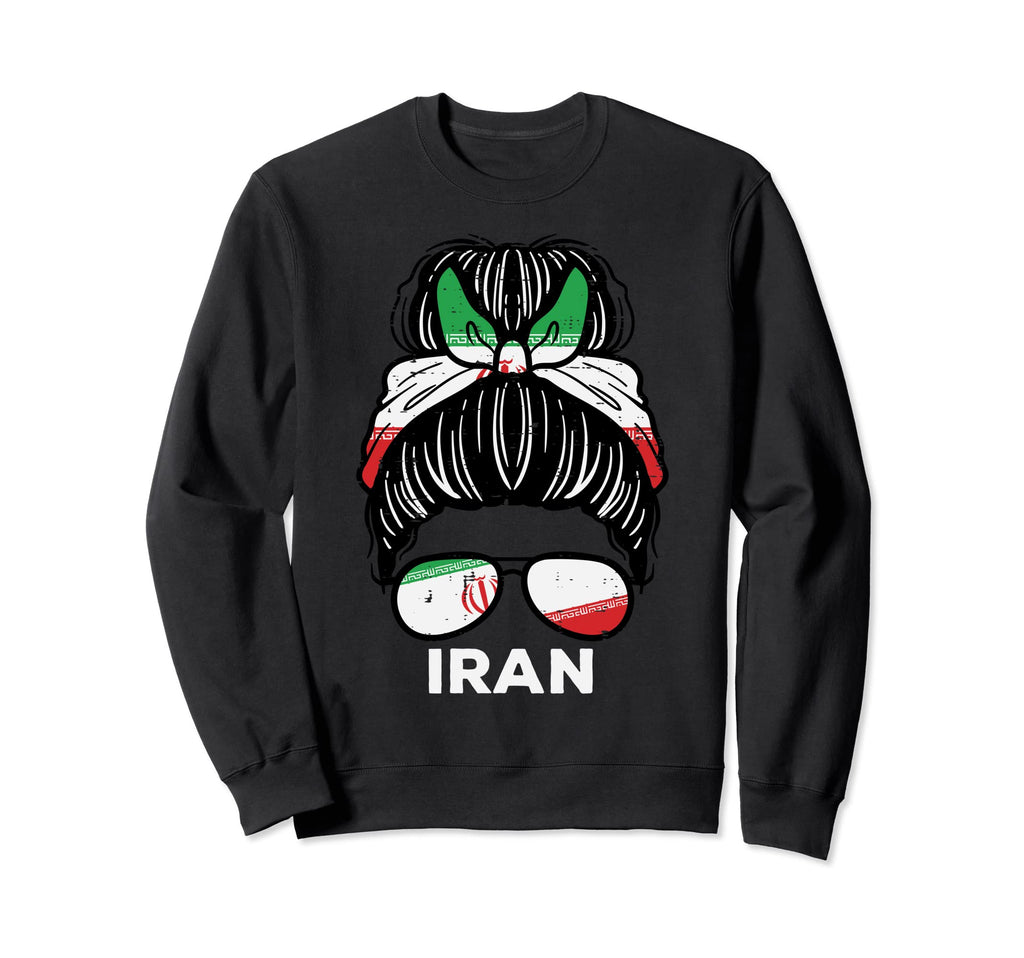 Iran Flag Iranian Hairbun Football Sweatshirt - Novelty Apparel Unisex