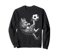 Funny Soccer Cat Kicking Ball Animal Sweatshirt - Streetwear Style Unisex