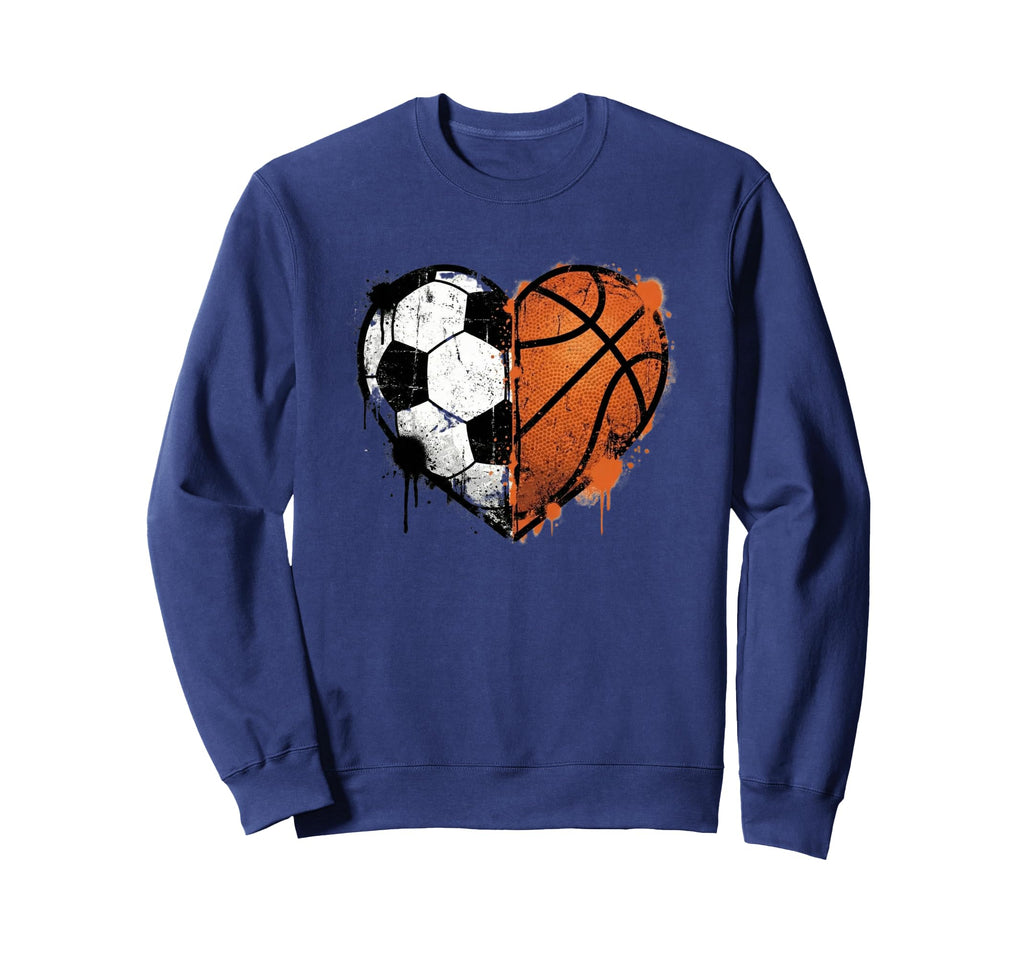 Heart Sports Soccer Basketball Sweatshirt - Streetwear Style for Adults