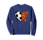 Heart Sports Soccer Basketball Sweatshirt - Streetwear Style for Adults