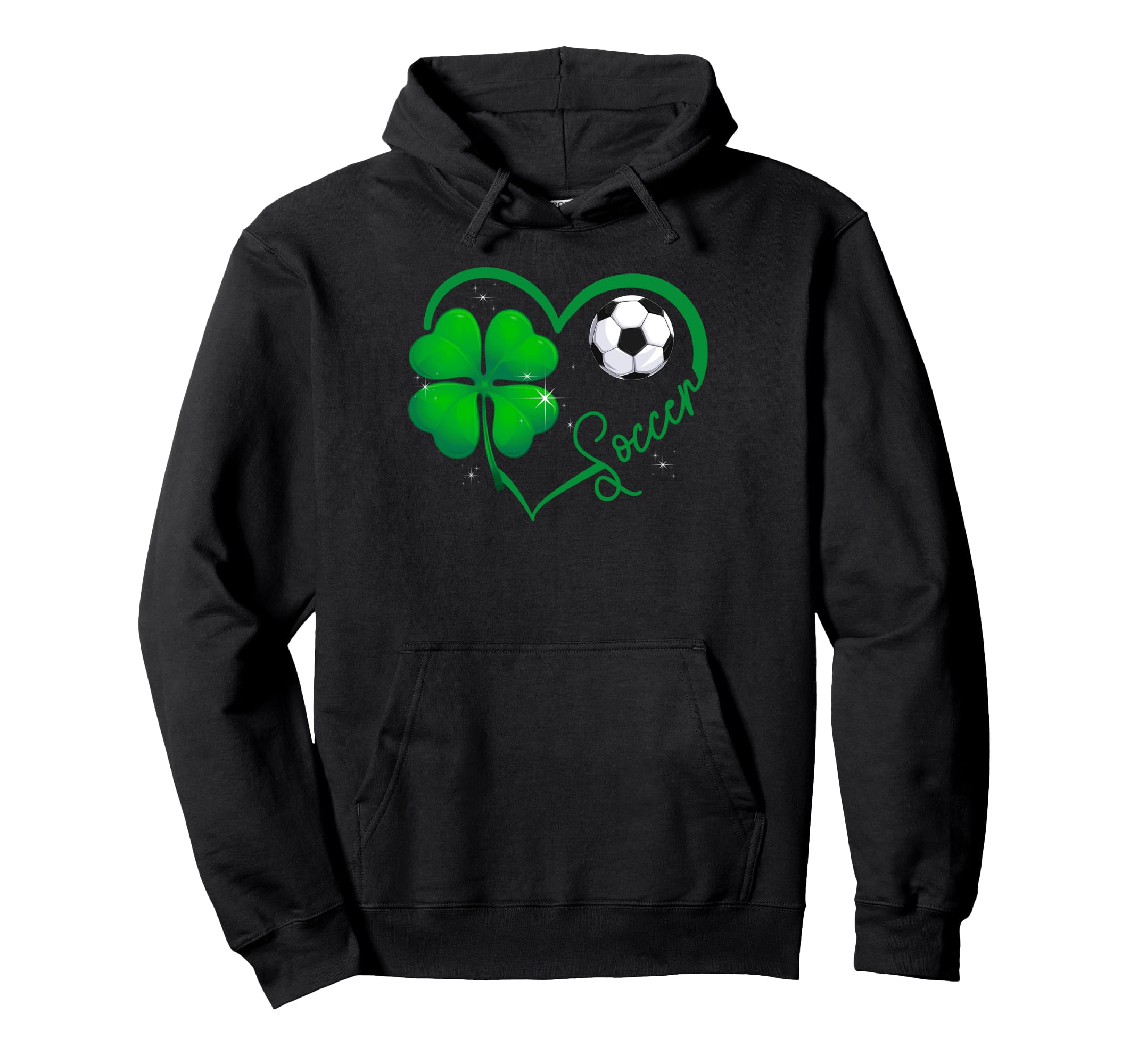 Funny Soccer Lover Shamrock Clover Hoodie - Aesthetic Graphic Men Women