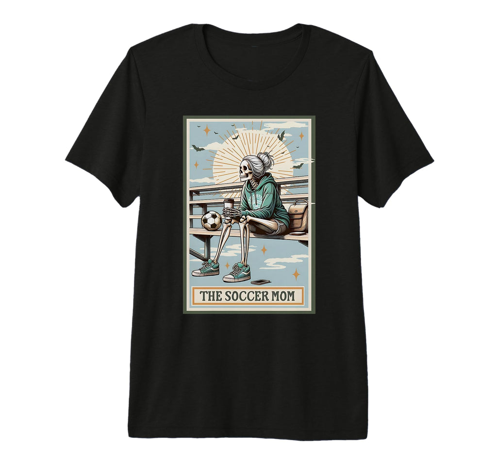Soccer Mom Skeleton Tarot Card T-Shirt - Fun Novelty Design for Adults