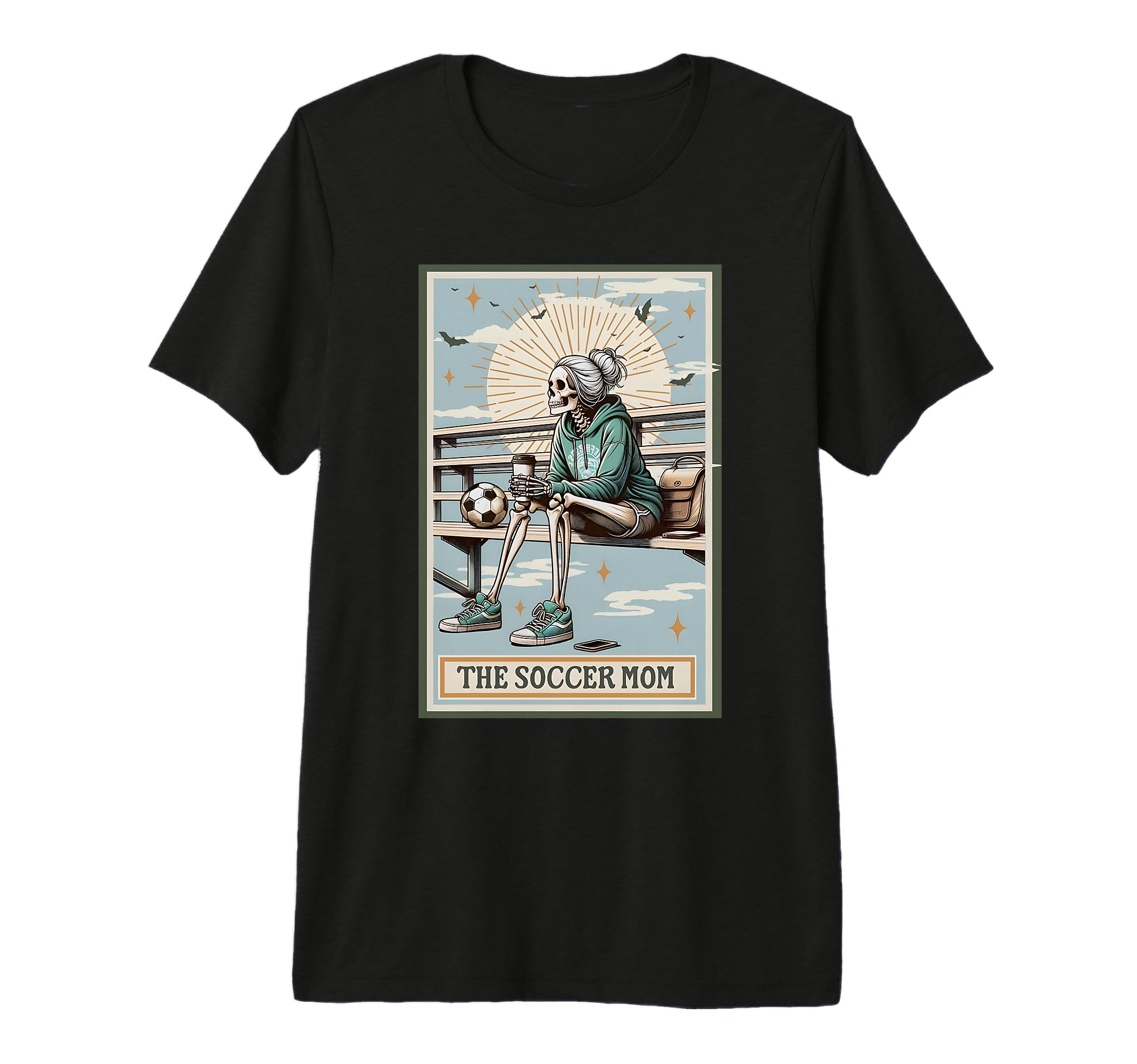 Soccer Mom Skeleton Tarot Card T-Shirt - Fun Novelty Design for Adults