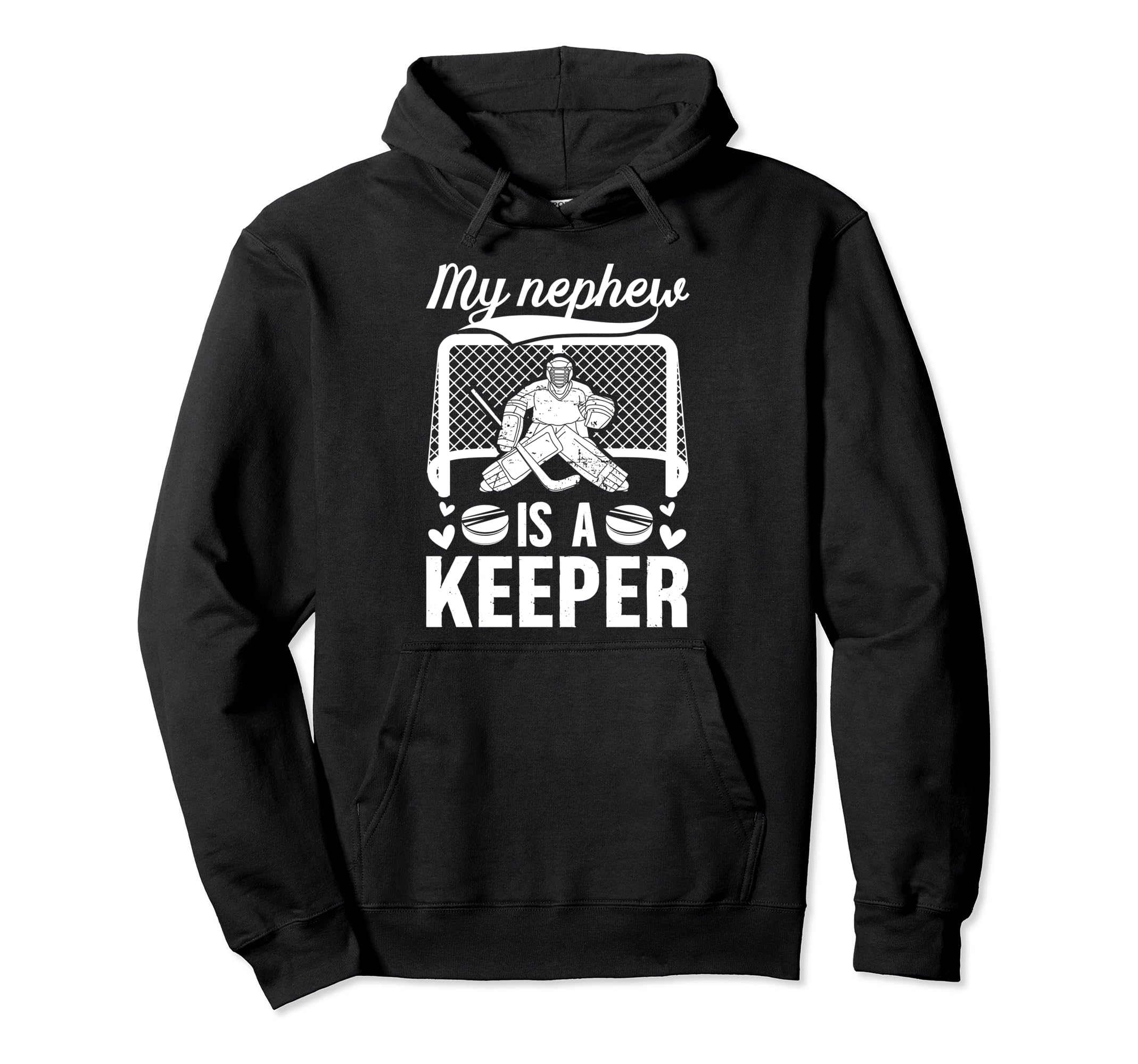 My Nephew Hockey Keeper Aunt Hockey Hoodie - Trendy Graphic for Adults