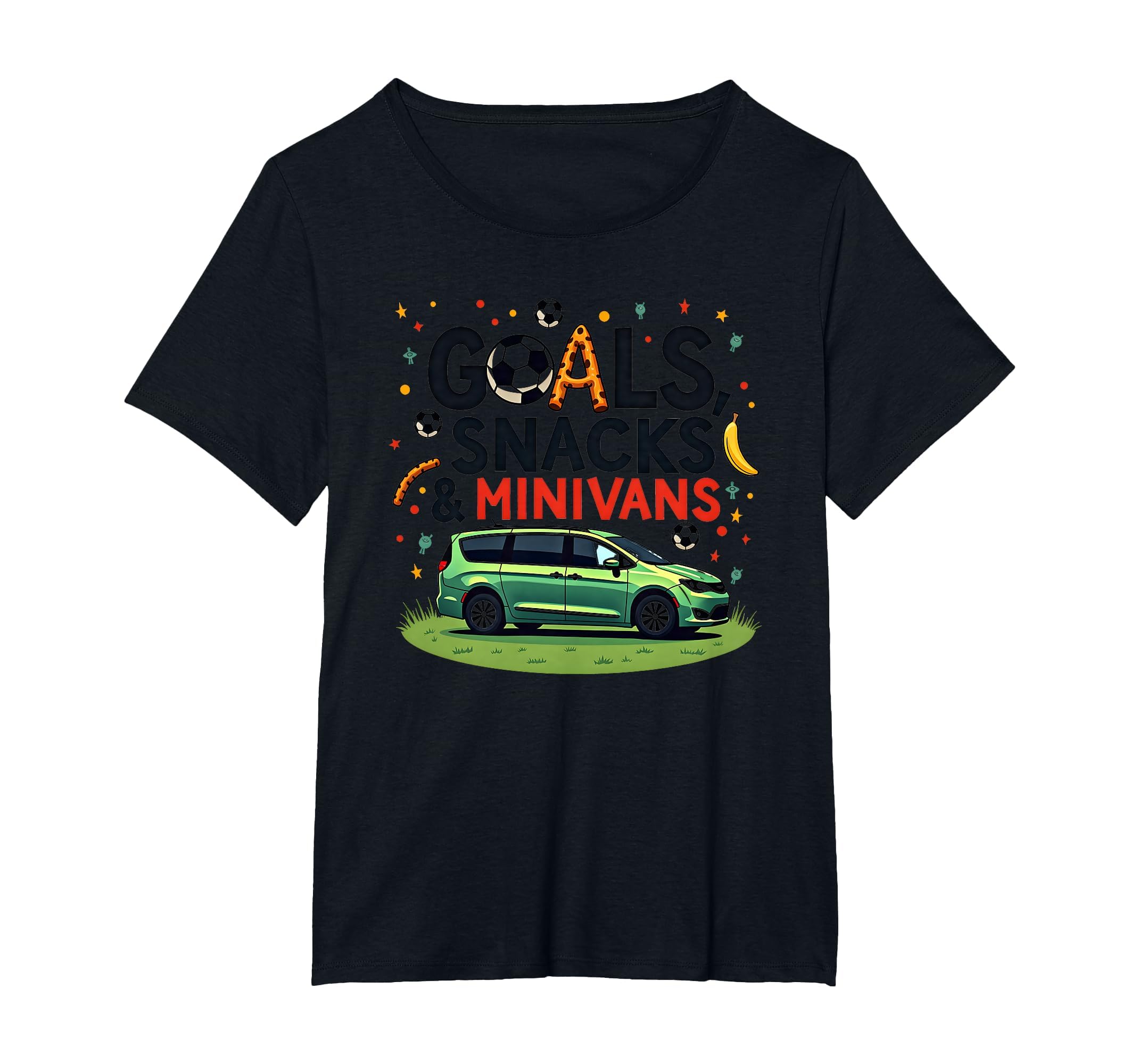 Goals Snacks Minivans Soccer Mom Life T-Shirt - Minimalist Print Unisex