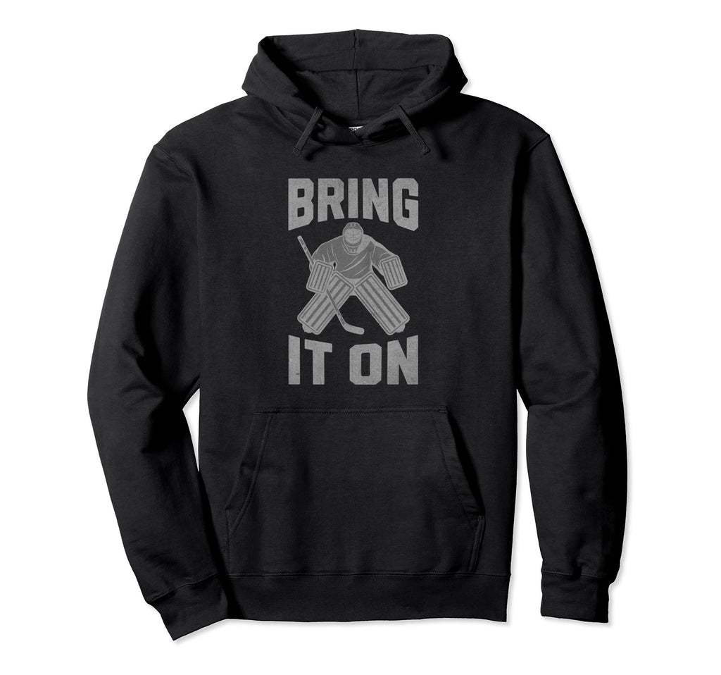 Distressed Ice Hockey Goalie Player Hoodie - Fun Novelty Design for Adults