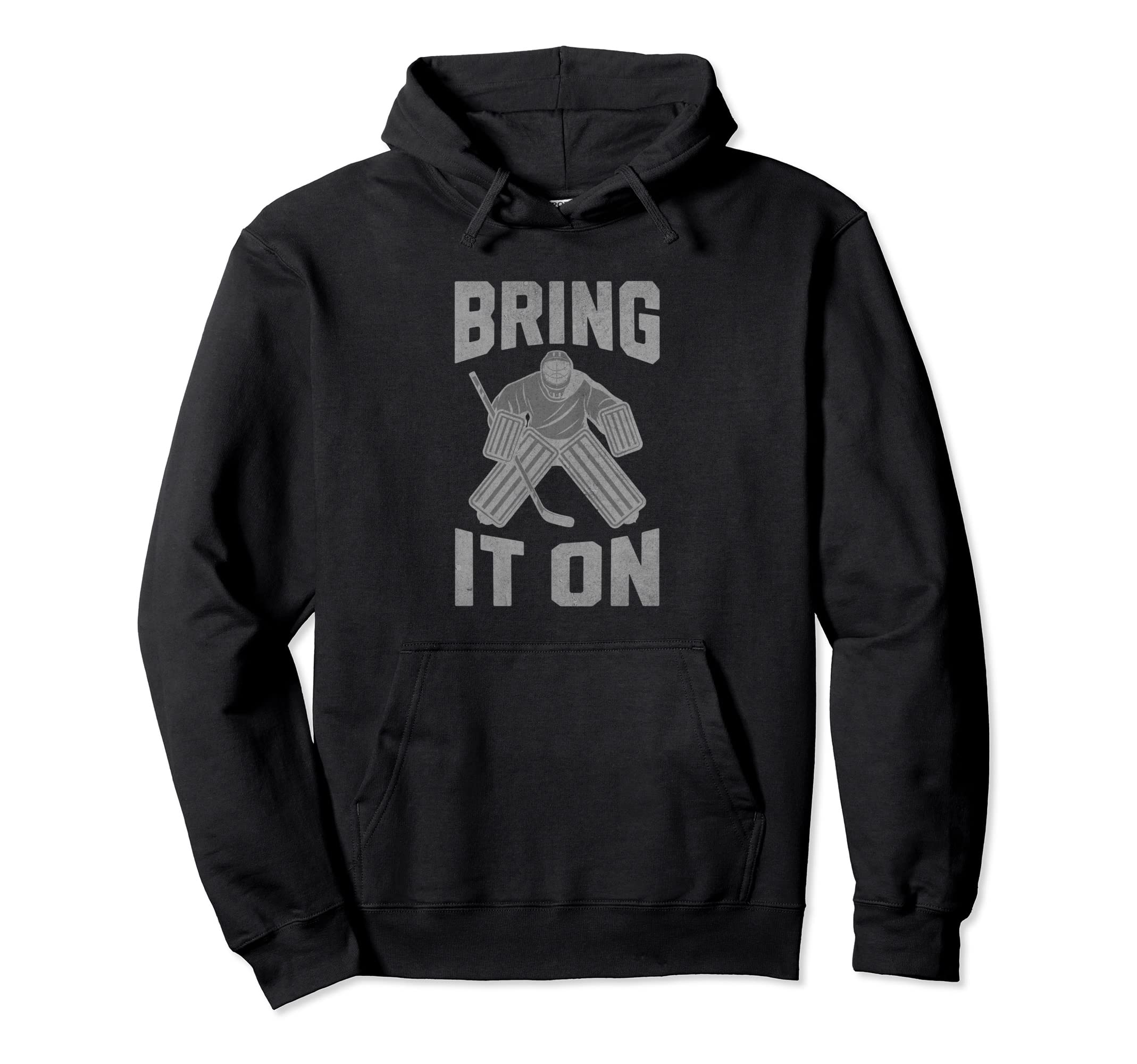 Distressed Ice Hockey Goalie Player Hoodie - Fun Novelty Design for Adults