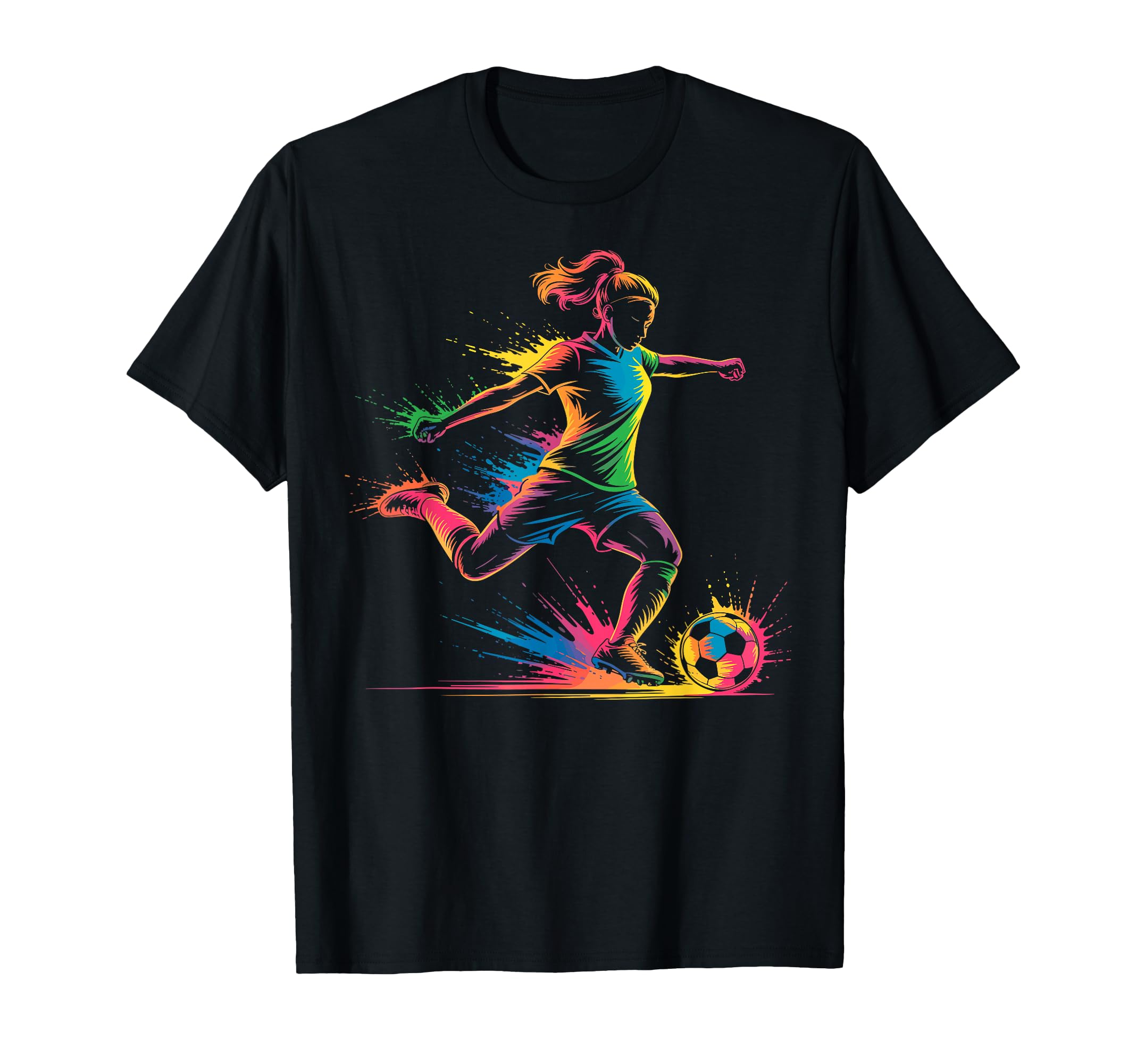 Colorful Funny Soccer Player Fan Dad T-Shirt - Trendy Graphic Men Women
