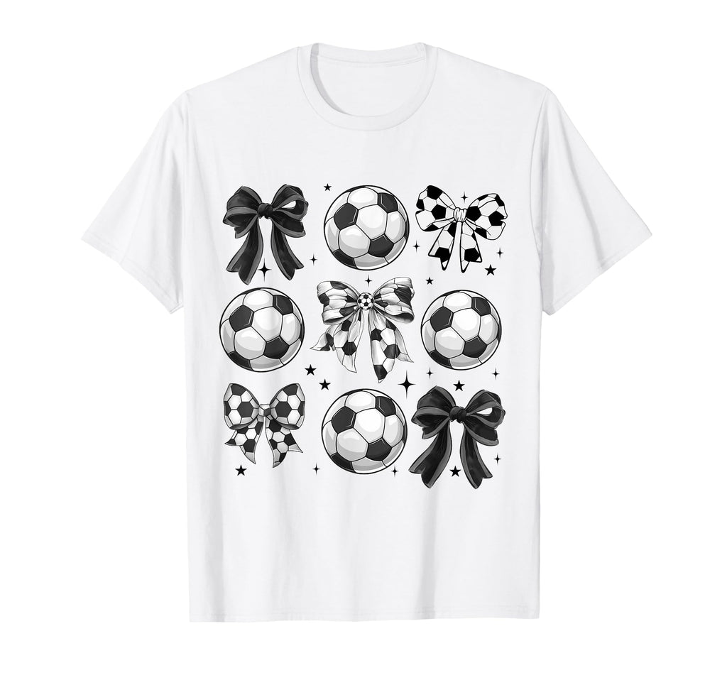 Coquette Bow Soccer Season Game Day T-Shirt - Minimalist Print Unisex